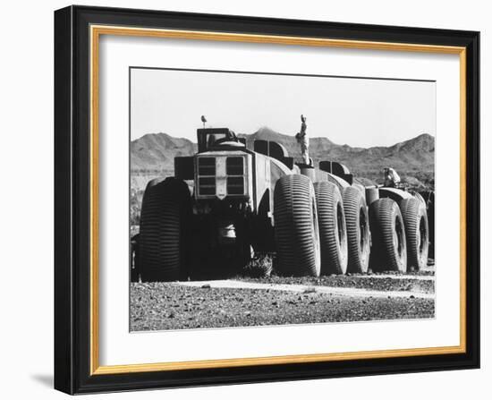 Radar Guided Truck Caravan Used by Army to Cross Arizona Desert-Carl Mydans-Framed Photographic Print