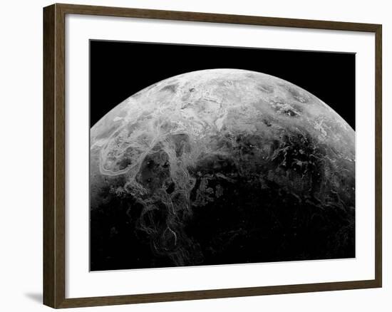 Radar View of the Southern Hemisphere of Venus-Michael Benson-Framed Photographic Print