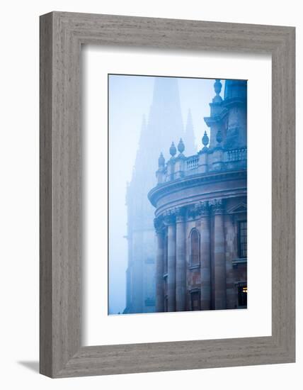 Radcliffe Camera and St. Mary's Church in the Mist, Oxford, Oxfordshire, England, United Kingdom-John Alexander-Framed Photographic Print