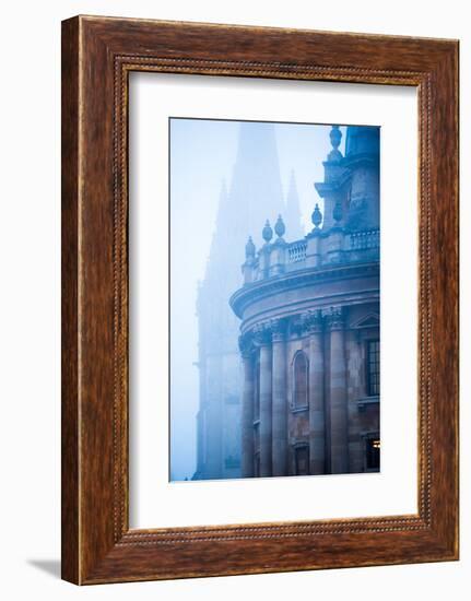 Radcliffe Camera and St. Mary's Church in the Mist, Oxford, Oxfordshire, England, United Kingdom-John Alexander-Framed Photographic Print