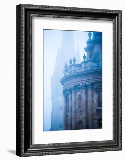 Radcliffe Camera and St. Mary's Church in the Mist, Oxford, Oxfordshire, England, United Kingdom-John Alexander-Framed Photographic Print