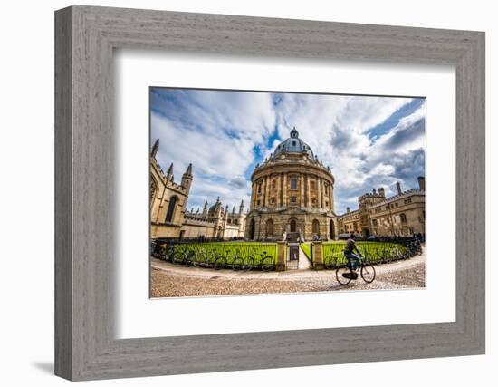 Radcliffe Camera with Cyclist, Oxford, Oxfordshire, England, United Kingdom, Europe-John Alexander-Framed Photographic Print