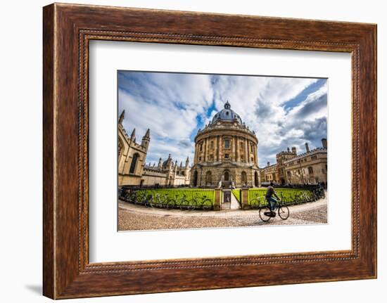 Radcliffe Camera with Cyclist, Oxford, Oxfordshire, England, United Kingdom, Europe-John Alexander-Framed Photographic Print