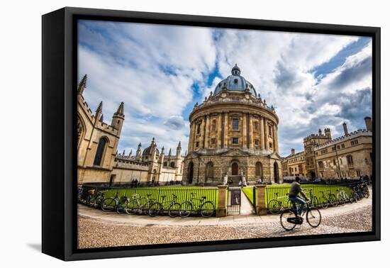Radcliffe Camera with Cyclist, Oxford, Oxfordshire, England, United Kingdom, Europe-John Alexander-Framed Premier Image Canvas