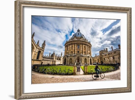 Radcliffe Camera with Cyclist, Oxford, Oxfordshire, England, United Kingdom, Europe-John Alexander-Framed Photographic Print