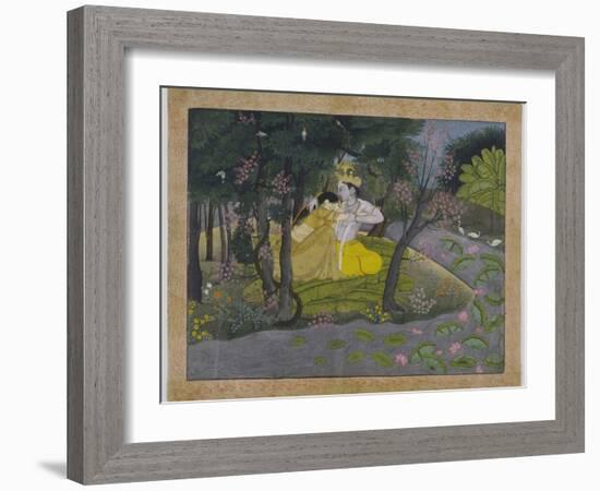 Radha and Krishna in a Grove, India-null-Framed Giclee Print