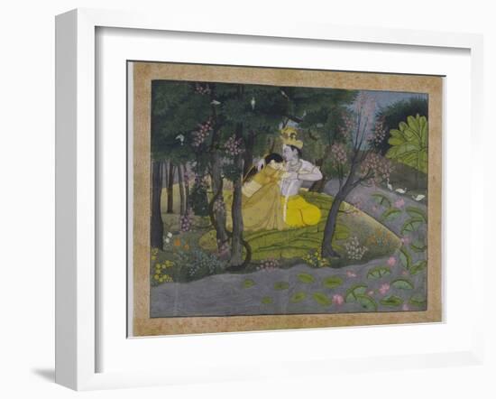 Radha and Krishna in a Grove, India-null-Framed Giclee Print