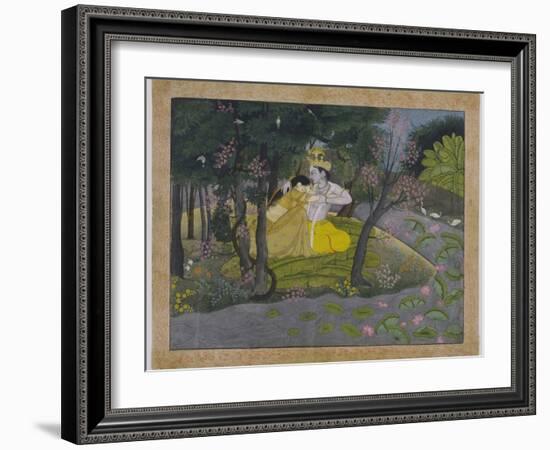 Radha and Krishna in a Grove, India-null-Framed Giclee Print