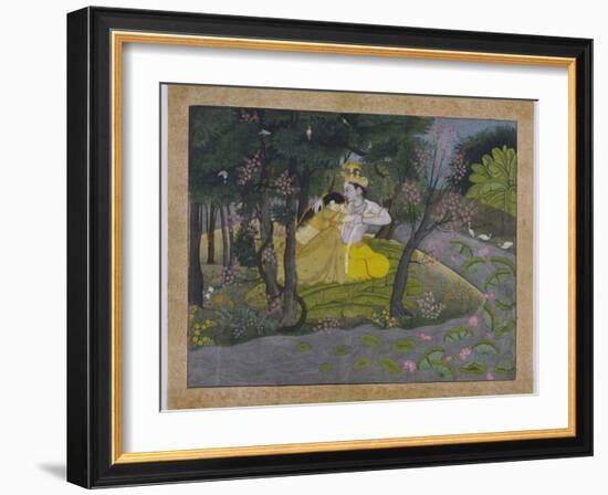 Radha and Krishna in a Grove, India-null-Framed Giclee Print