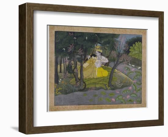 Radha and Krishna in a Grove, India-null-Framed Giclee Print