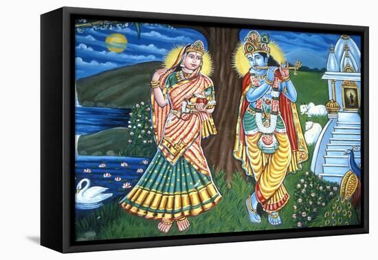 Radha and Krishna-null-Framed Premier Image Canvas