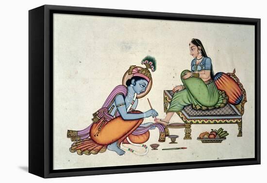 Radha and Krishna-Indian School-Framed Premier Image Canvas