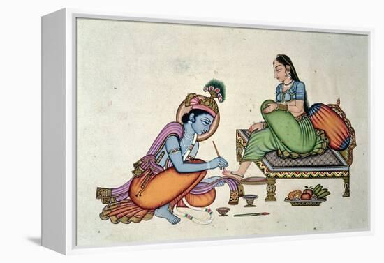 Radha and Krishna-Indian School-Framed Premier Image Canvas