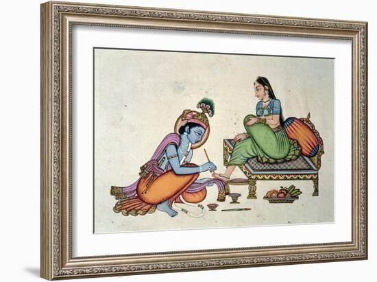 Radha and Krishna-Indian School-Framed Giclee Print