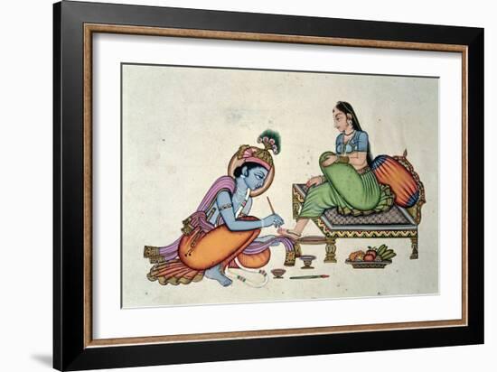 Radha and Krishna-Indian School-Framed Giclee Print