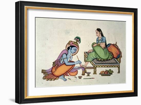 Radha and Krishna-Indian School-Framed Giclee Print