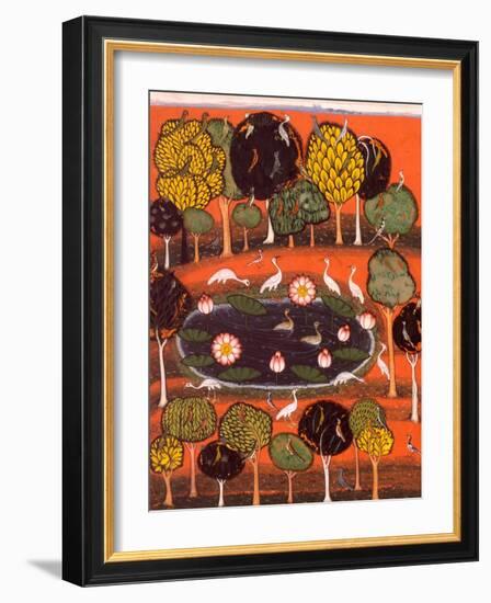 Radha and the Cat, India-null-Framed Giclee Print