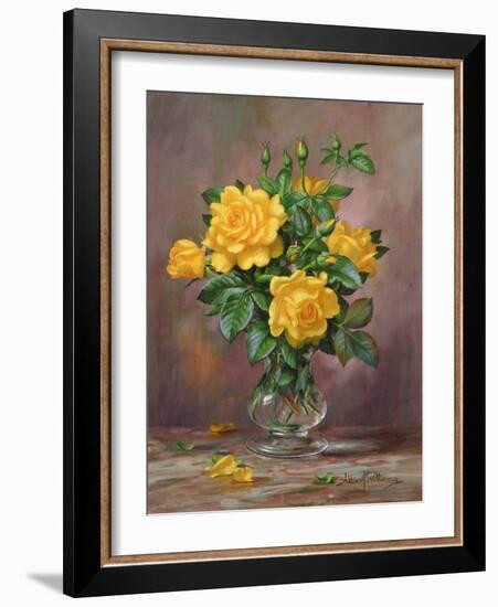 Radiant Yellow Roses-Albert Williams-Framed Giclee Print