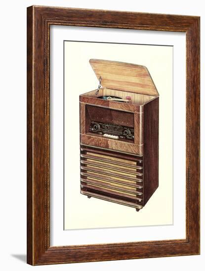 Radio and Record Player-null-Framed Art Print