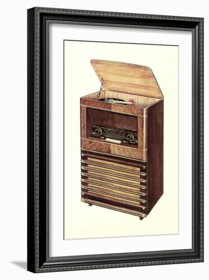 Radio and Record Player-null-Framed Art Print