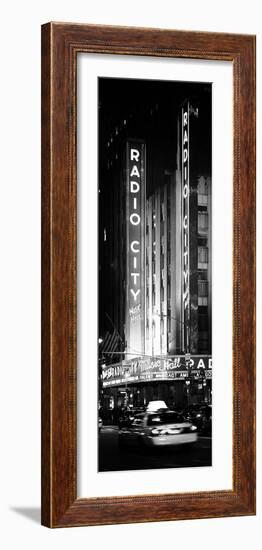 Radio City Music Hall and Yellow Cab by Night, Manhattan, Times Square, New York City-Philippe Hugonnard-Framed Premium Photographic Print