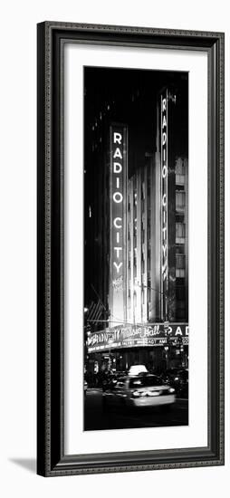 Radio City Music Hall and Yellow Cab by Night, Manhattan, Times Square, New York City-Philippe Hugonnard-Framed Premium Photographic Print