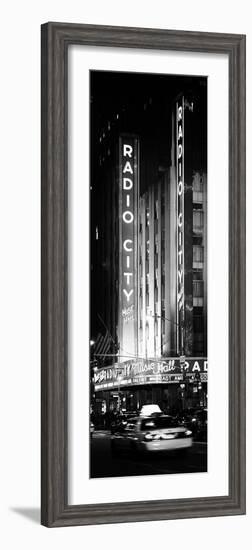 Radio City Music Hall and Yellow Cab by Night, Manhattan, Times Square, New York City-Philippe Hugonnard-Framed Photographic Print