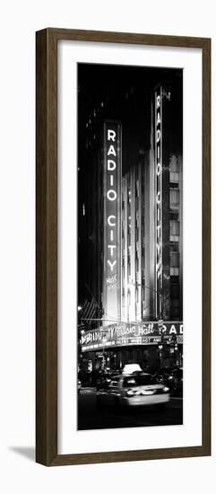 Radio City Music Hall and Yellow Cab by Night, Manhattan, Times Square, New York City-Philippe Hugonnard-Framed Photographic Print