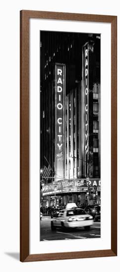 Radio City Music Hall and Yellow Cab by Night, Manhattan, Times Square, New York City-Philippe Hugonnard-Framed Photographic Print