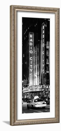 Radio City Music Hall and Yellow Cab by Night, Manhattan, Times Square, New York City-Philippe Hugonnard-Framed Photographic Print