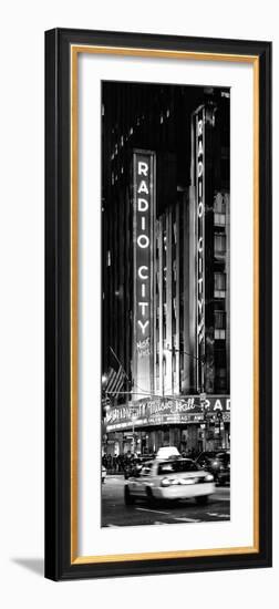 Radio City Music Hall and Yellow Cab by Night, Manhattan, Times Square, New York City-Philippe Hugonnard-Framed Photographic Print