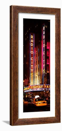 Radio City Music Hall and Yellow Cab by Night, Manhattan, Times Square, New York City-Philippe Hugonnard-Framed Photographic Print