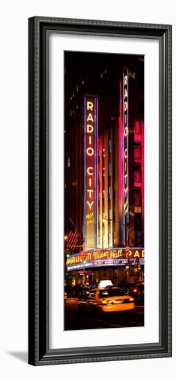 Radio City Music Hall and Yellow Cab by Night, Manhattan, Times Square, New York City-Philippe Hugonnard-Framed Photographic Print