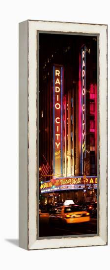 Radio City Music Hall and Yellow Cab by Night, Manhattan, Times Square, New York City-Philippe Hugonnard-Framed Premier Image Canvas