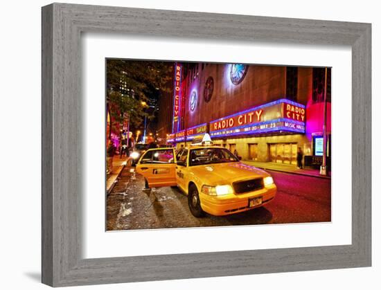 Radio City Music Hall by Night, New York City, New York, USA-null-Framed Art Print