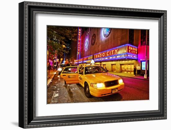 Radio City Music Hall by Night, New York City, New York, USA-null-Framed Art Print
