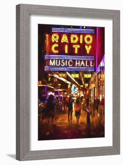 Radio City Music Hall by night-Philippe Hugonnard-Framed Giclee Print