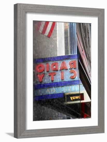 Radio City Music Hall Reflection-null-Framed Photo