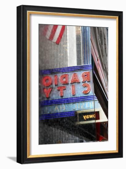 Radio City Music Hall Reflection-null-Framed Photo