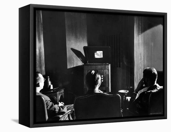 Radio Corporation of America Executives Watching Brand New Invention Called Television-Carl Mydans-Framed Premier Image Canvas