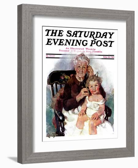 "Radio Days," Saturday Evening Post Cover, February 22, 1930-Ellen Pyle-Framed Giclee Print