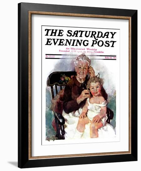 "Radio Days," Saturday Evening Post Cover, February 22, 1930-Ellen Pyle-Framed Giclee Print