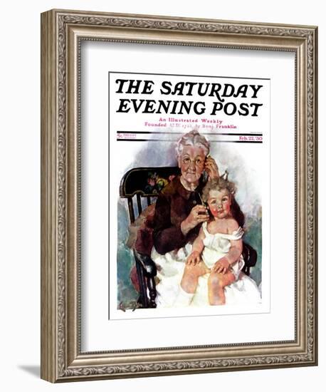 "Radio Days," Saturday Evening Post Cover, February 22, 1930-Ellen Pyle-Framed Giclee Print