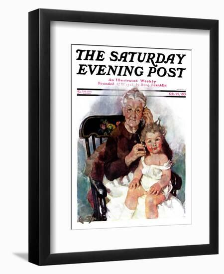 "Radio Days," Saturday Evening Post Cover, February 22, 1930-Ellen Pyle-Framed Giclee Print