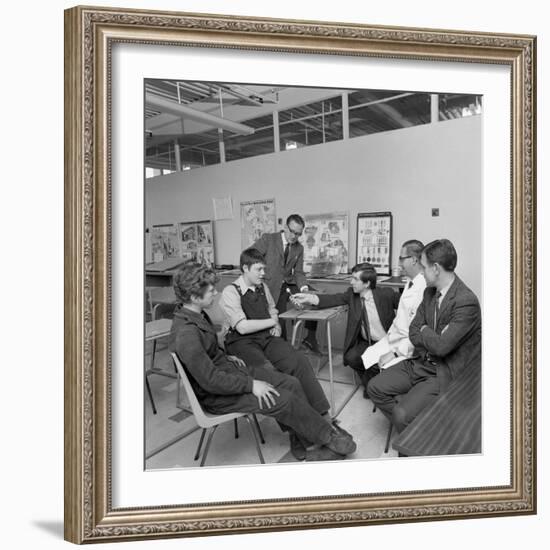 Radio Interview of Schoolboys on a Factory Visit, Stanley Tools, Sheffield, South Yorkshire, 1968-Michael Walters-Framed Photographic Print