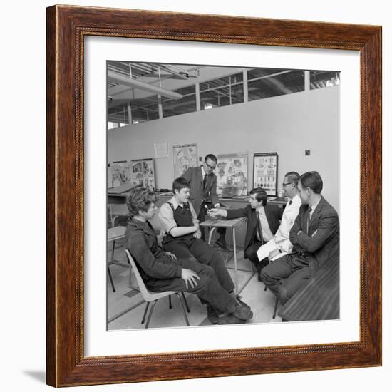 Radio Interview of Schoolboys on a Factory Visit, Stanley Tools, Sheffield, South Yorkshire, 1968-Michael Walters-Framed Photographic Print