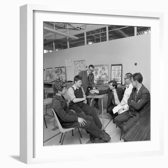 Radio Interview of Schoolboys on a Factory Visit, Stanley Tools, Sheffield, South Yorkshire, 1968-Michael Walters-Framed Photographic Print