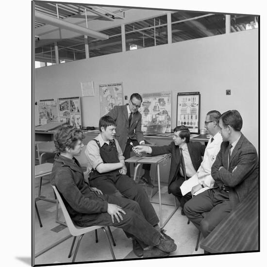 Radio Interview of Schoolboys on a Factory Visit, Stanley Tools, Sheffield, South Yorkshire, 1968-Michael Walters-Mounted Photographic Print