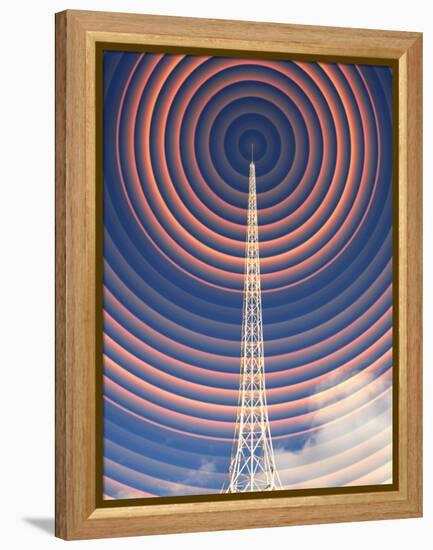 Radio Mast with Radio Waves-Mehau Kulyk-Framed Premier Image Canvas