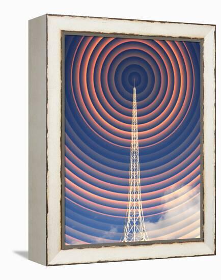 Radio Mast with Radio Waves-Mehau Kulyk-Framed Premier Image Canvas